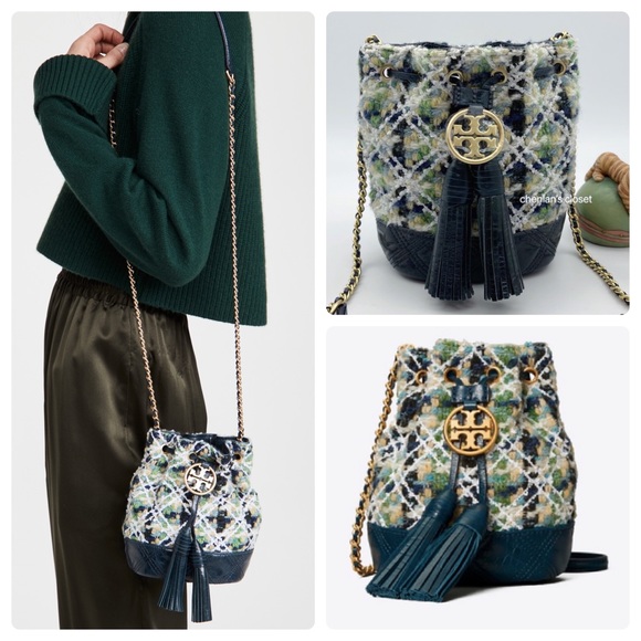 Tory Burch Handbags - 🍁NeW! Tory Burch Fleming Mini Tweed Bucket Bag